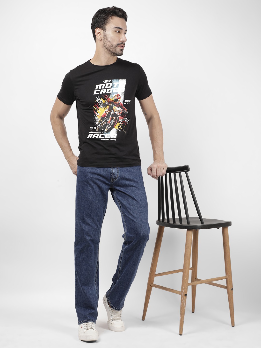 Numero Uno Men Graphic Print Black T-Shirt